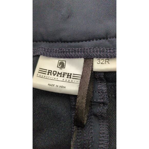 ROMFH 32R Full Seat Riding Breeches, Pants, Blue, Excellent condition, 2 button - Picture 7 of 9